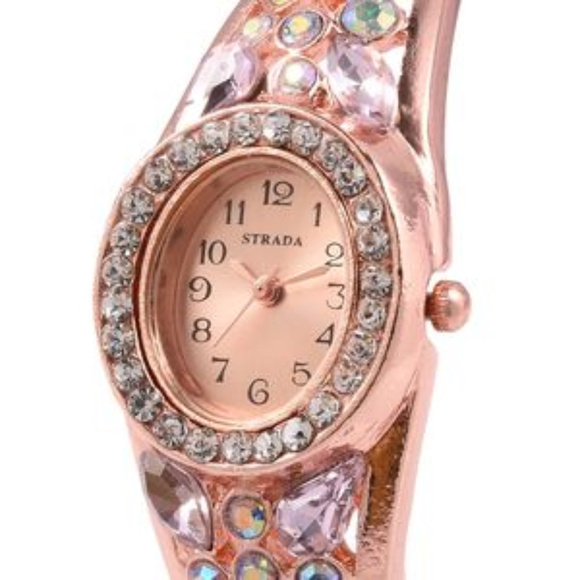AUSTRIAN CRYSTAL Rosetone Bangle Watch - Picture 2 of 5